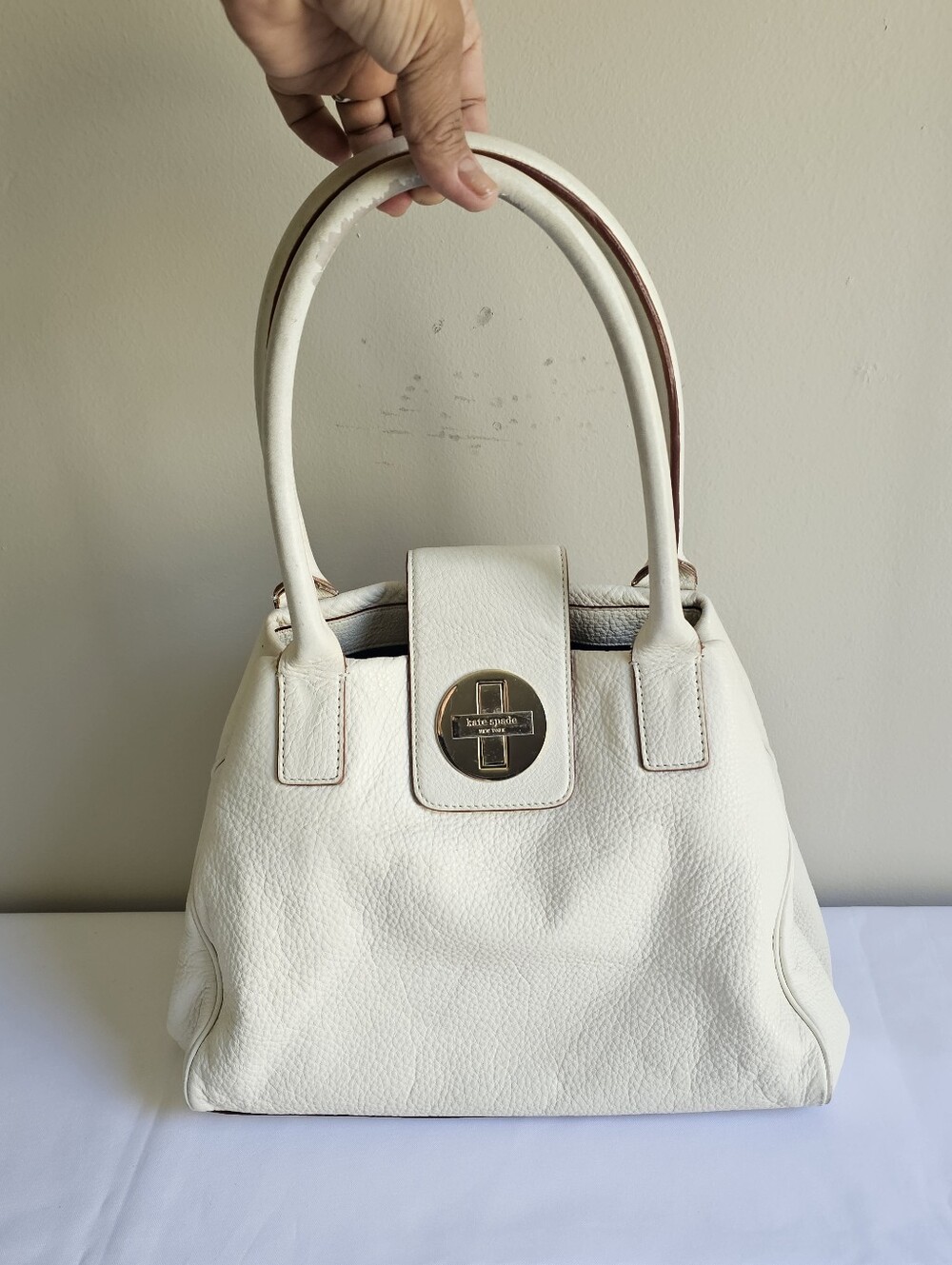 Kate Spade Cream Leather Top-Handle Satchel
